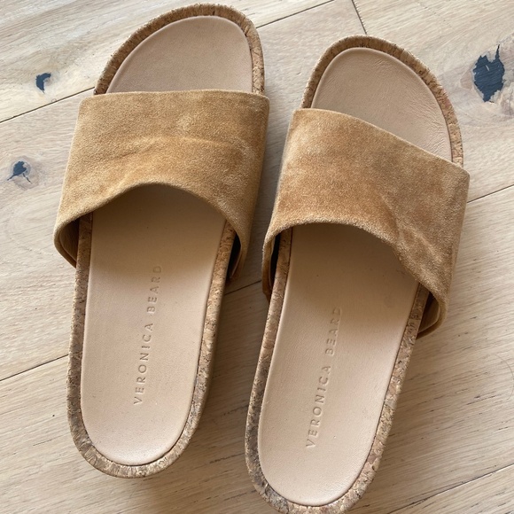 Veronica Beard Tan Suede Sandals Size 7 - Picture 1 of 8